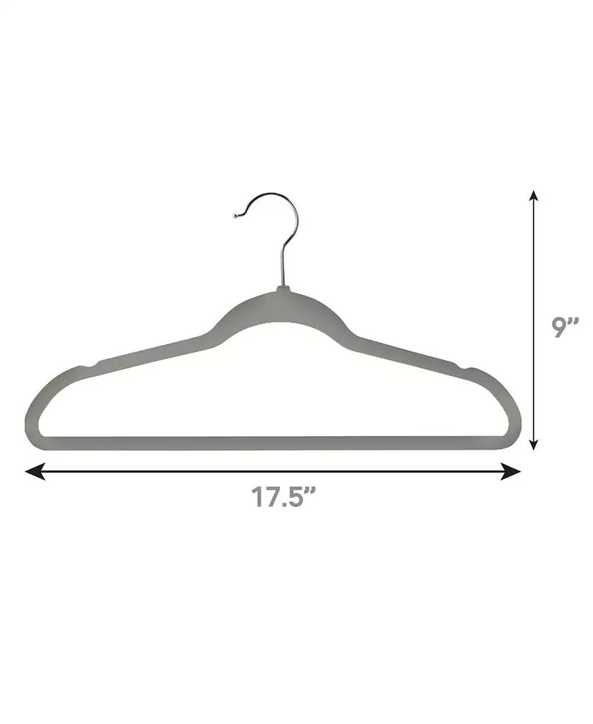 Elama Home 100 Piece Velvet Slim Profile Heavy Duty Felt Hangers with Stainless Steel Swivel Hooks in Pink 3