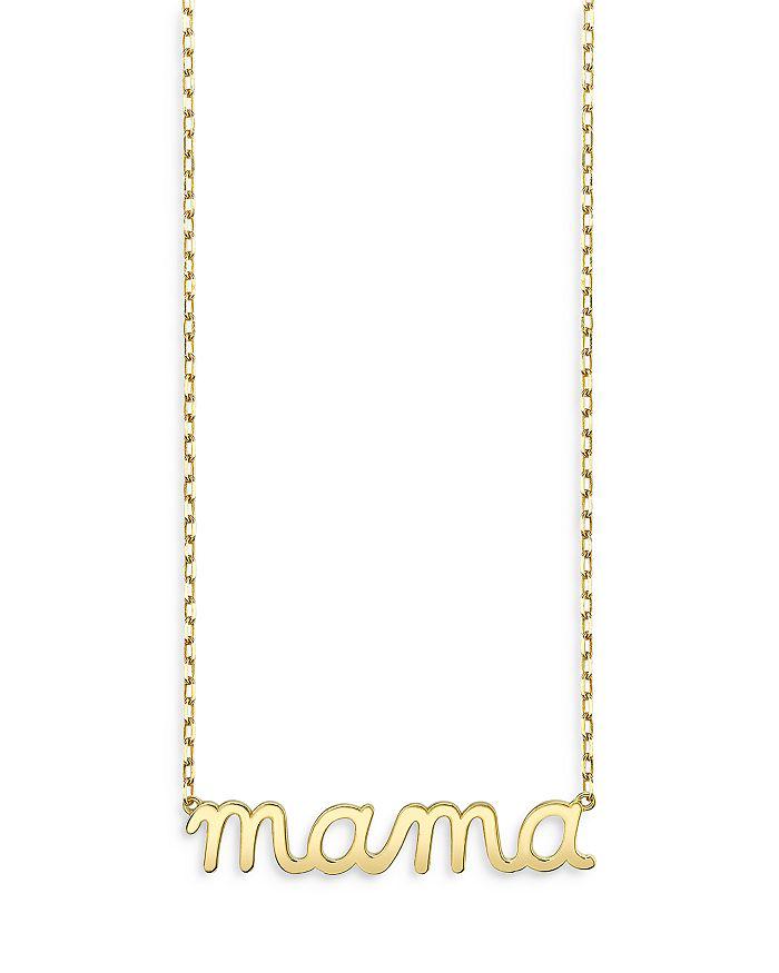 Sydney Evan 14K Yellow Gold Pure Mama Script Pendant Necklace, 18"