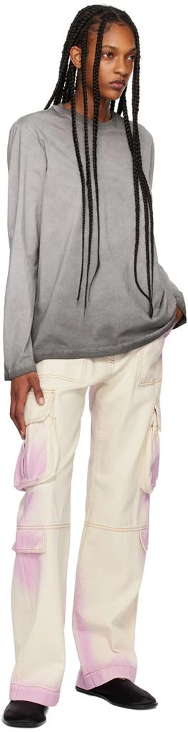MSGM Gray Faded Long Sleeve T-Shirt 4