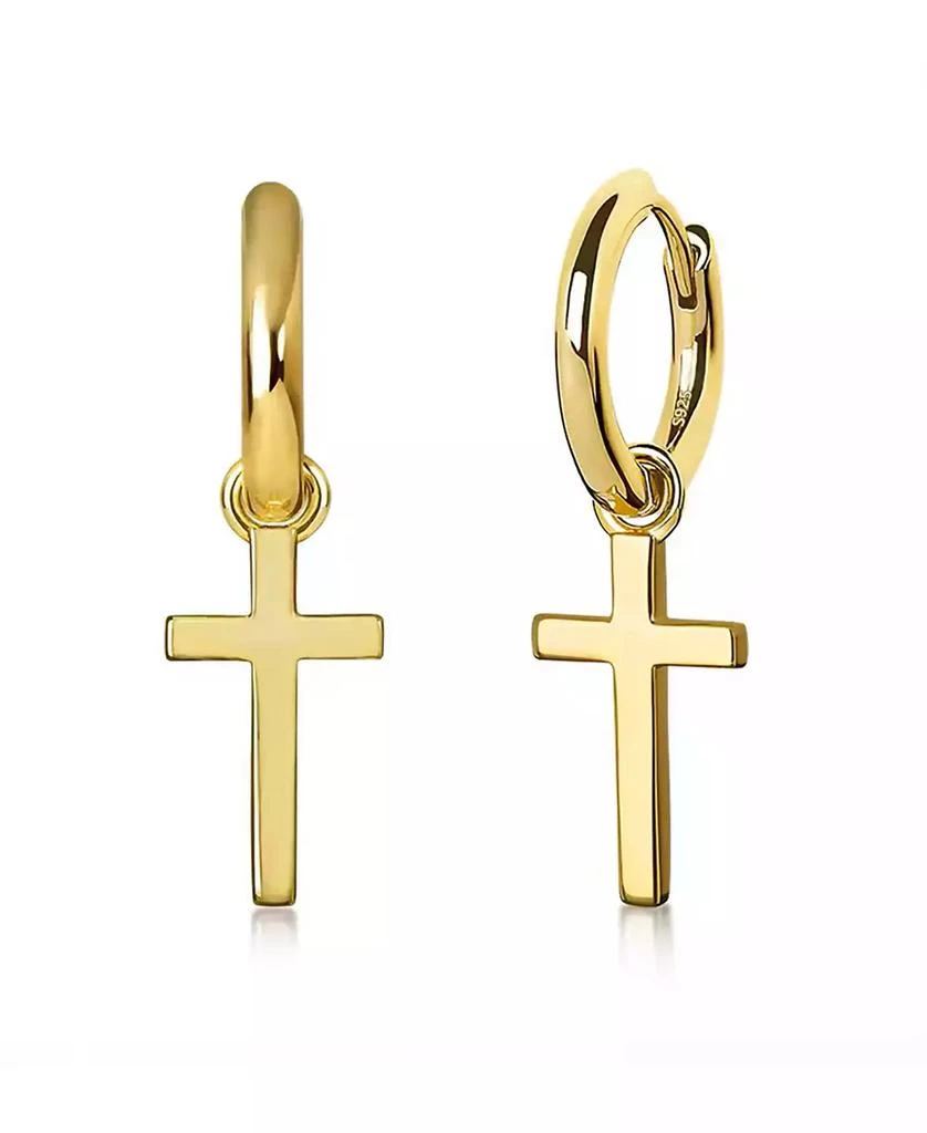 Rhona Sutton Men
s Classic Cross Hoop Earrings in Sterling Silver 3