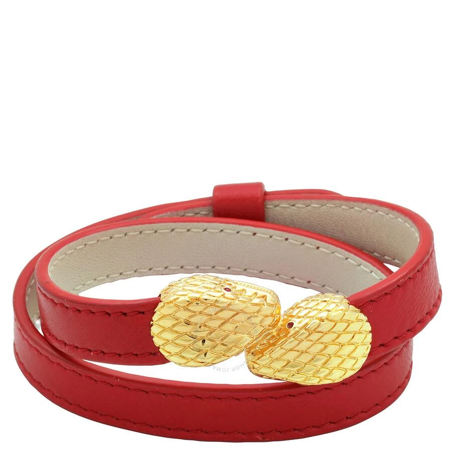 BVLGARI Red Serpenti Forever Leather Bracelet 1