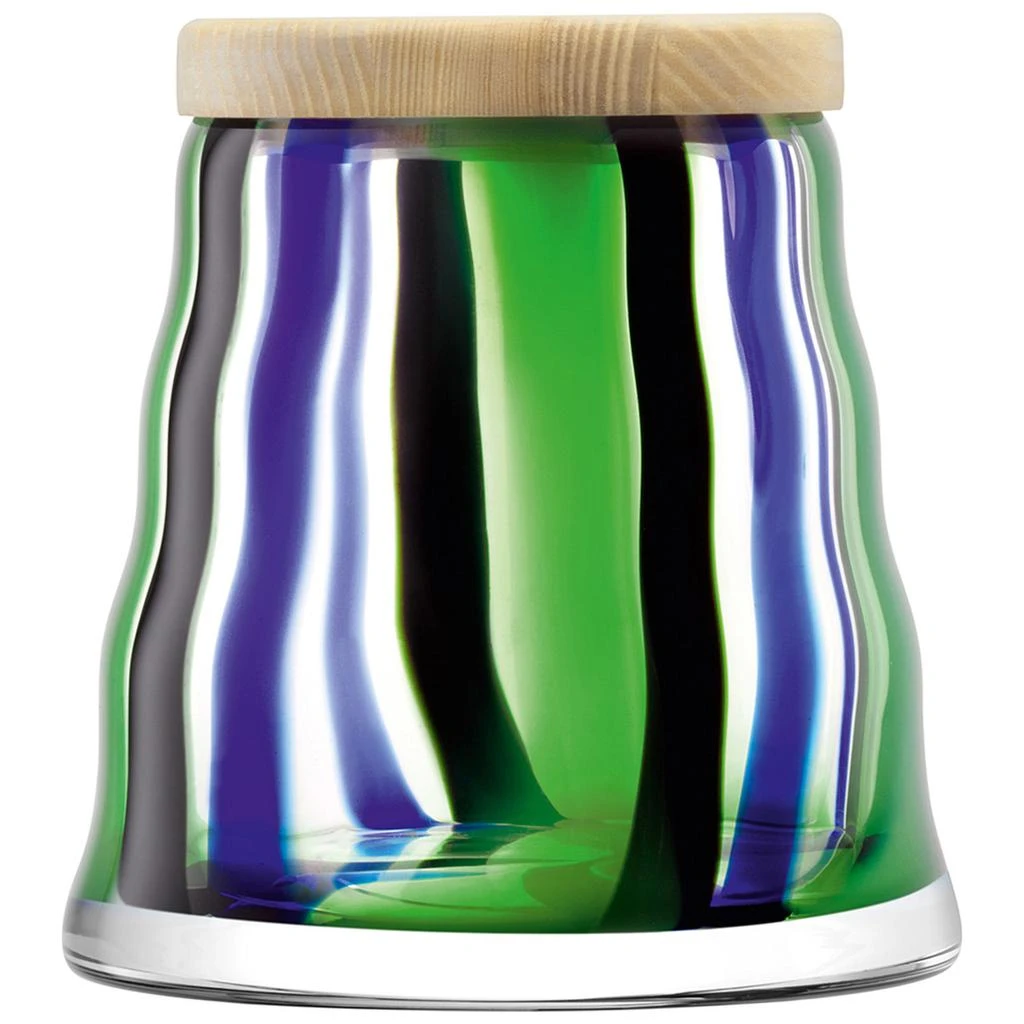LSA International Folk container & ash lid h15cm black-blue-green 3