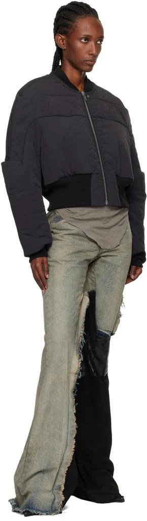 Rick Owens Black Concordians Girdered Cropped Bomber Down Jacket 4