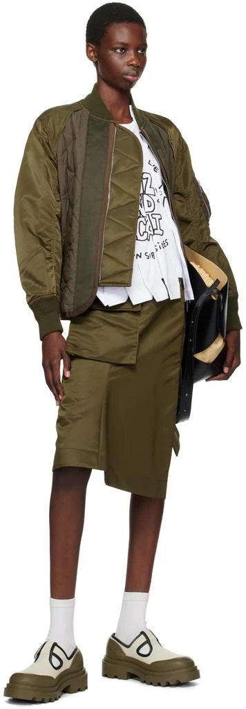 Sacai Khaki Quilted Bomber Jacket 4