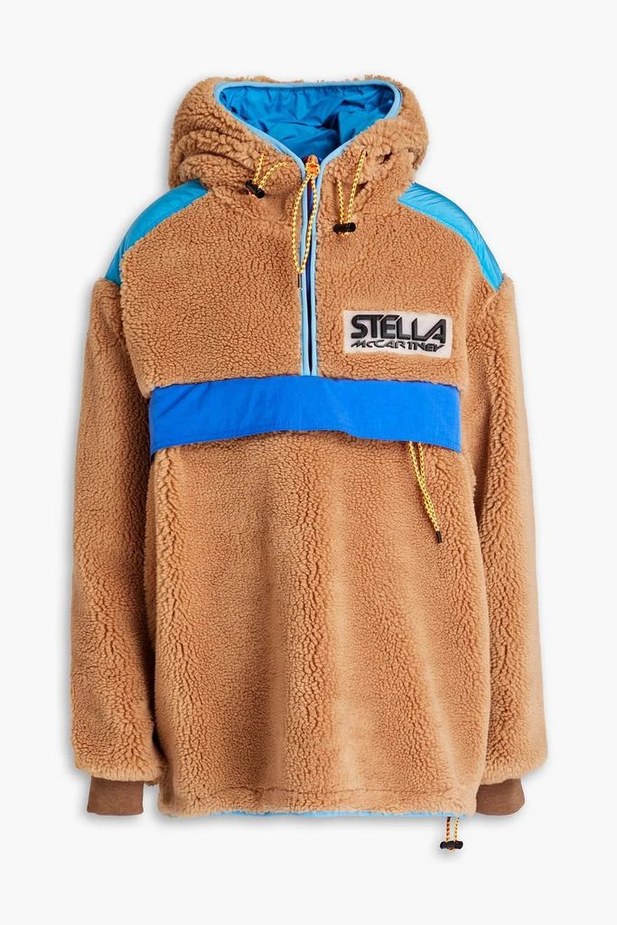 Stella McCartney Marlee oversized paneled fleece and shell hoodie 1