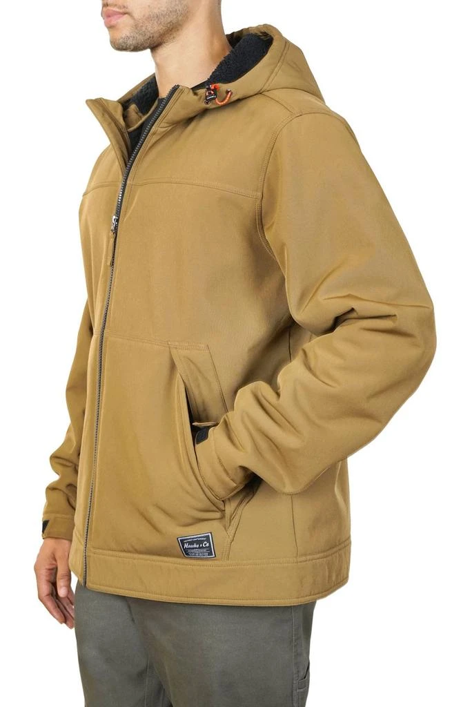 HAWKE & CO Water-Resistant Hooded Softshell Bonded Faux Shearling Lined Jacket 4