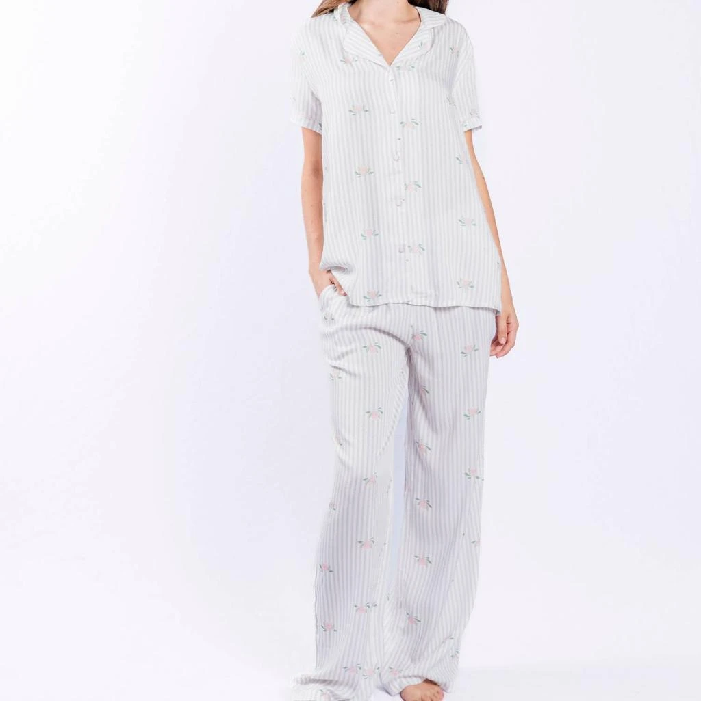 Imbali Charleston Imbali Charleston - Protea Floral Jacquard Satin Pajama Set