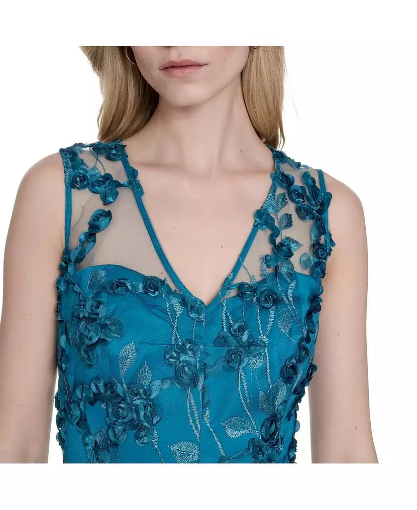 Eliza J Women's Embroidered-Mesh Sleeveless Fit & Flare Dress 4