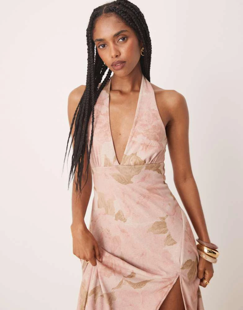 knee length dresses for ladies Rent ASOS DESIGN Flutter Sleeve Tie Back Midi Tea Dress In Mixed Metallic  Floral