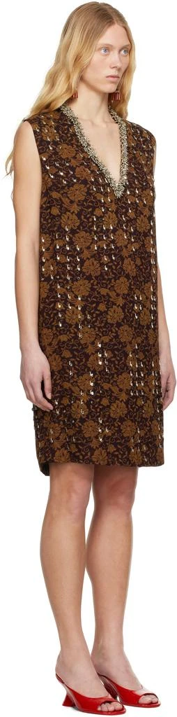 Dries Van Noten Brown Beaded Minidress 2