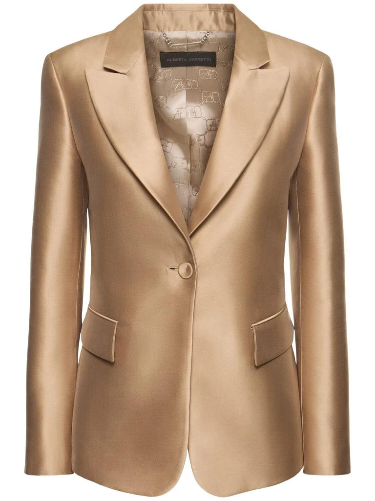 Alberta Ferretti Tailored Satin Single Breast Jacket 1