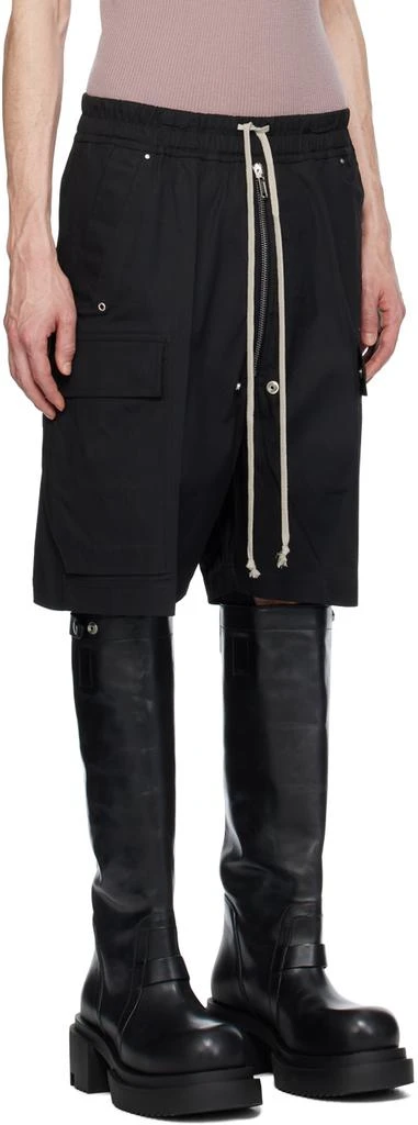 Rick Owens Black Cargobela Shorts 2