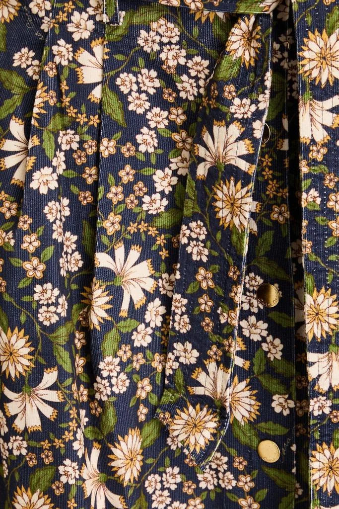 Cara Cara Oslo pleated floral-print cotton-corduroy midi skirt 4