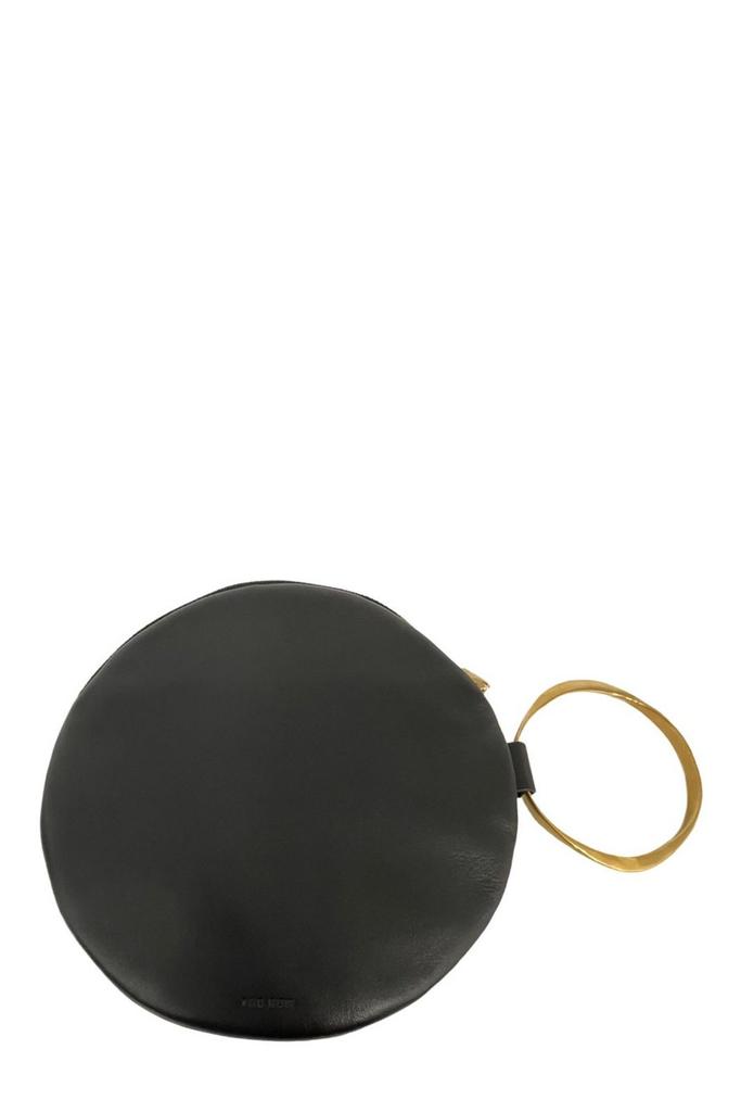 THE ROW EW CIRCLE POUCH （ダークブラウン） The Row Circle Pouch 2 in Dark Brown ANS | FWRD