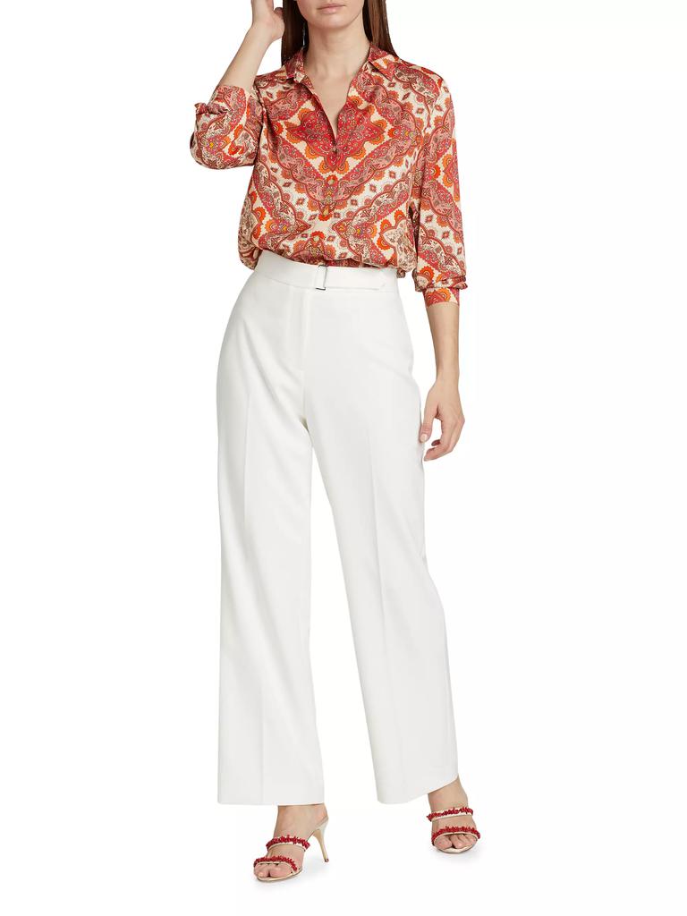 Elie Tahari Printed The Madeline Stretch Silk Blouse