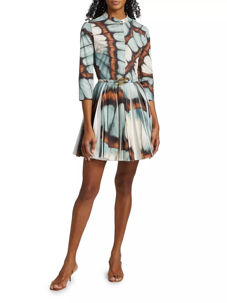 Oscar de la Renta Butterfly Belted Mini Shirtdress 2