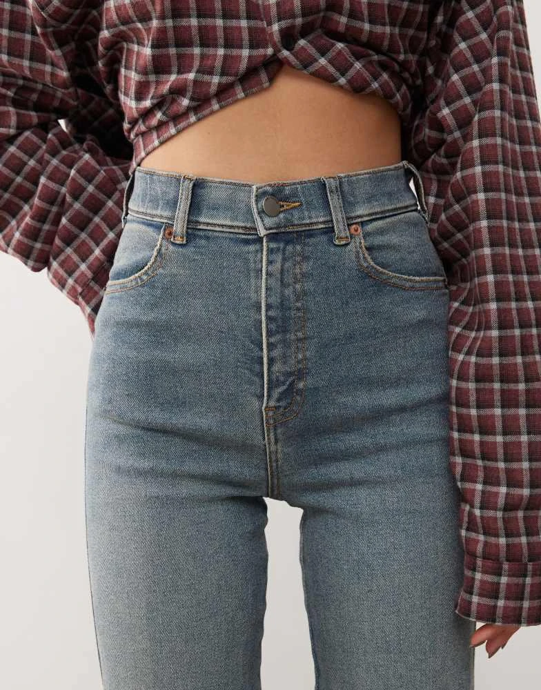 Dr Denim Dr Denim Moxy straight leg jeans in cape sky hem blue 5