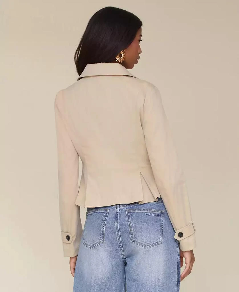 Avec Les Filles Women's Peplum Cropped Trench Coat 2