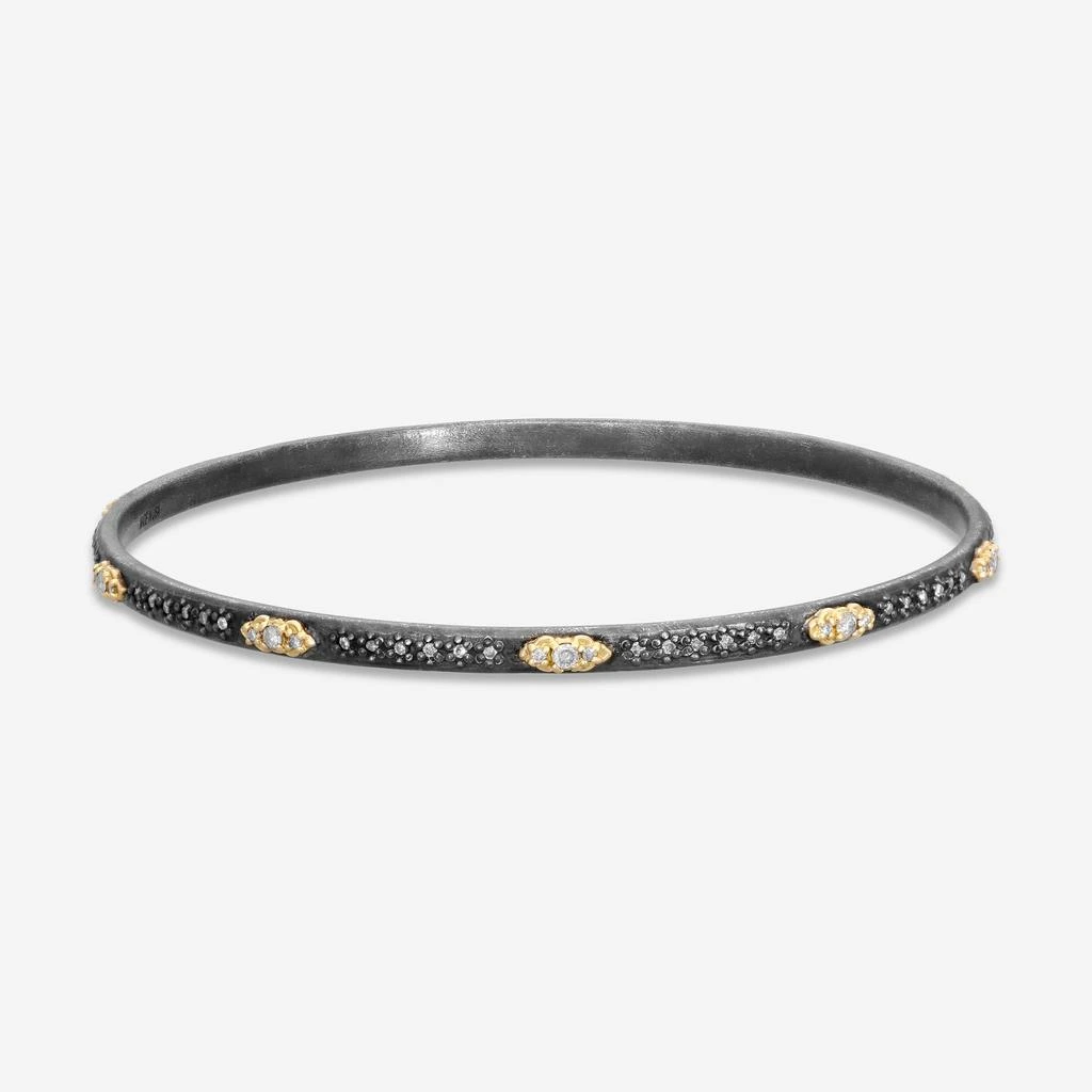 Armenta Armenta Old World 18K Yellow Gold 
Blackened Sterling Silver Diamond Bangle Bracelet 17785 3