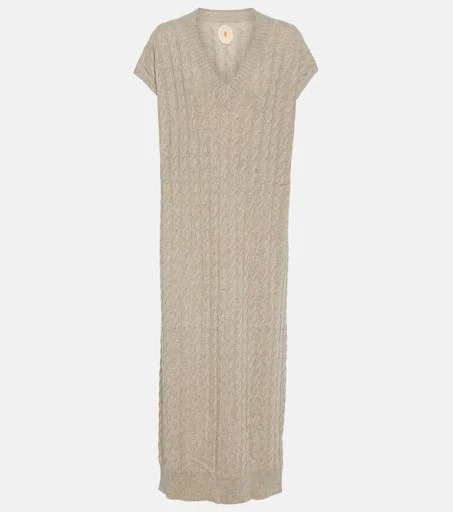 cable knit wool cashmere sweater dress Long Sleeve Cable Knit Wool & Cashmere Mini Sweater Dress (Women)