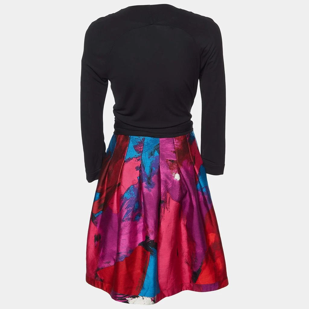 Diane Von Furstenberg Black Wool Silk Jewel Wrap Dress M – On