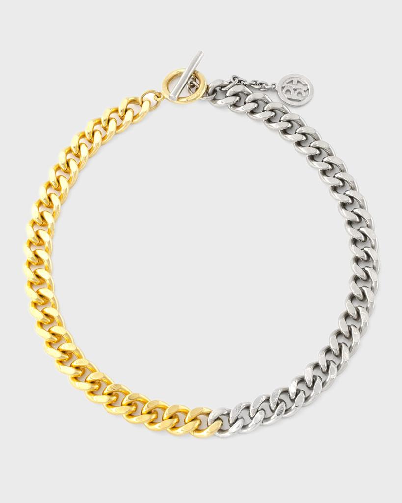 Ben-Amun 24k Gold Electroplate and Silver Link Necklace