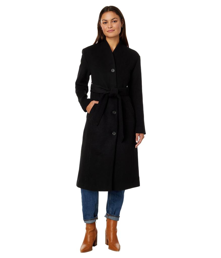 Avec Les Filles Wool Blend Overlap Collar Coat