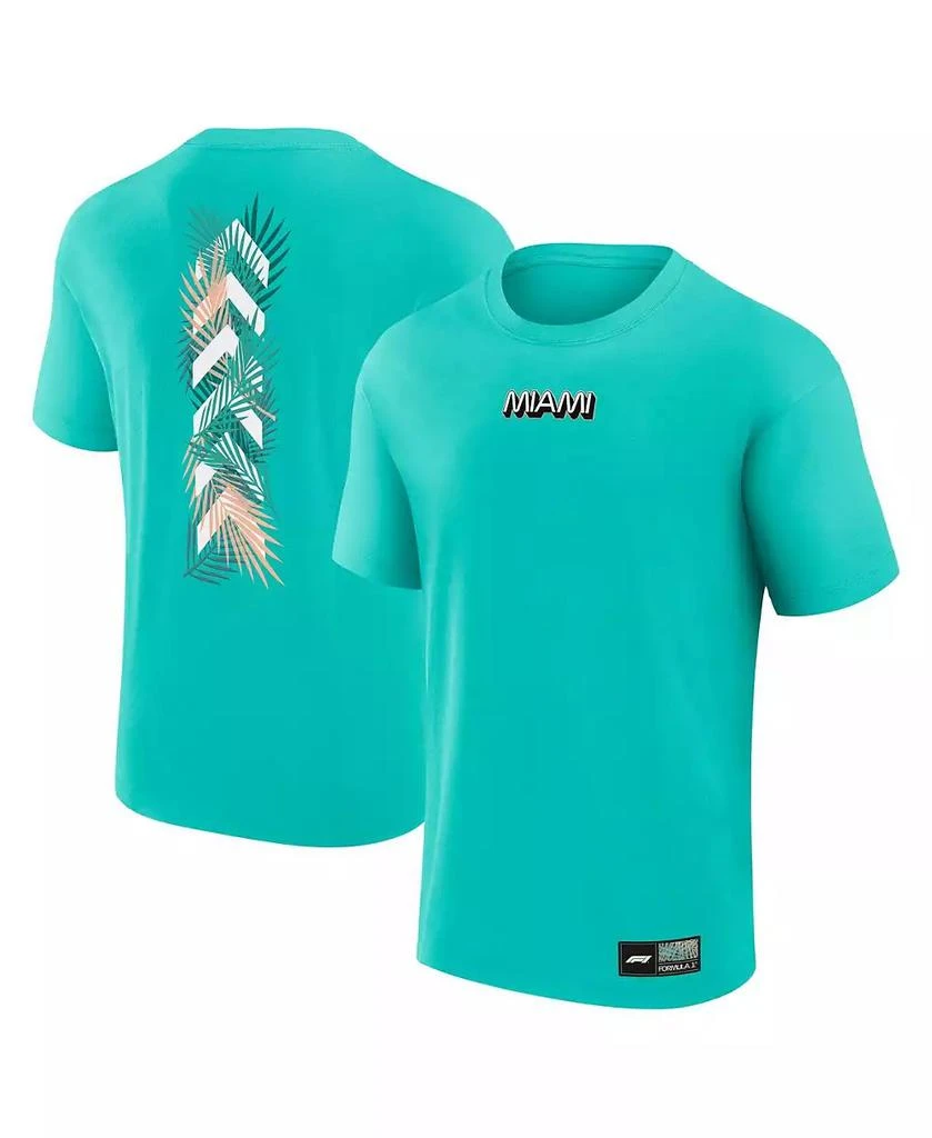 Formula 1 Men's Turquoise Miami Palms Chevron T-Shirt 1