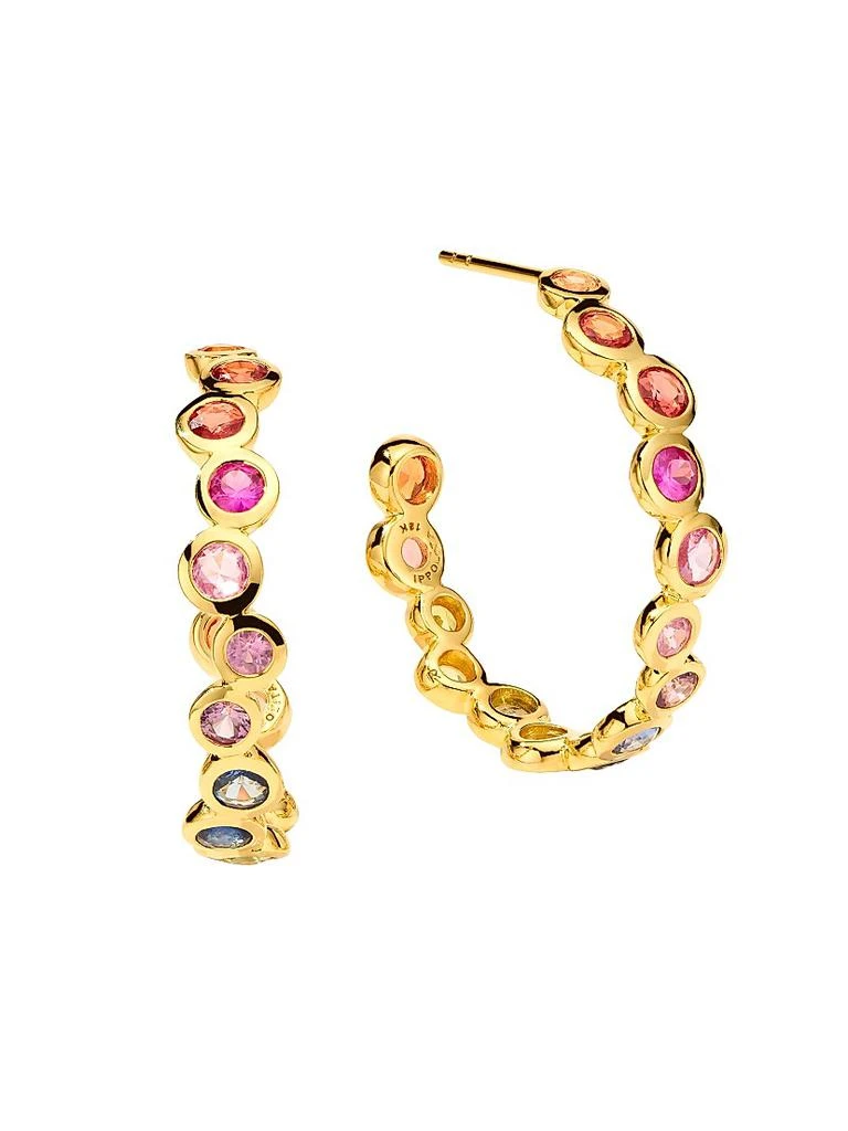 Ippolita Stardust Starlet #2 18K Yellow Gold 
Rainbow Sapphire Hoop Earrings