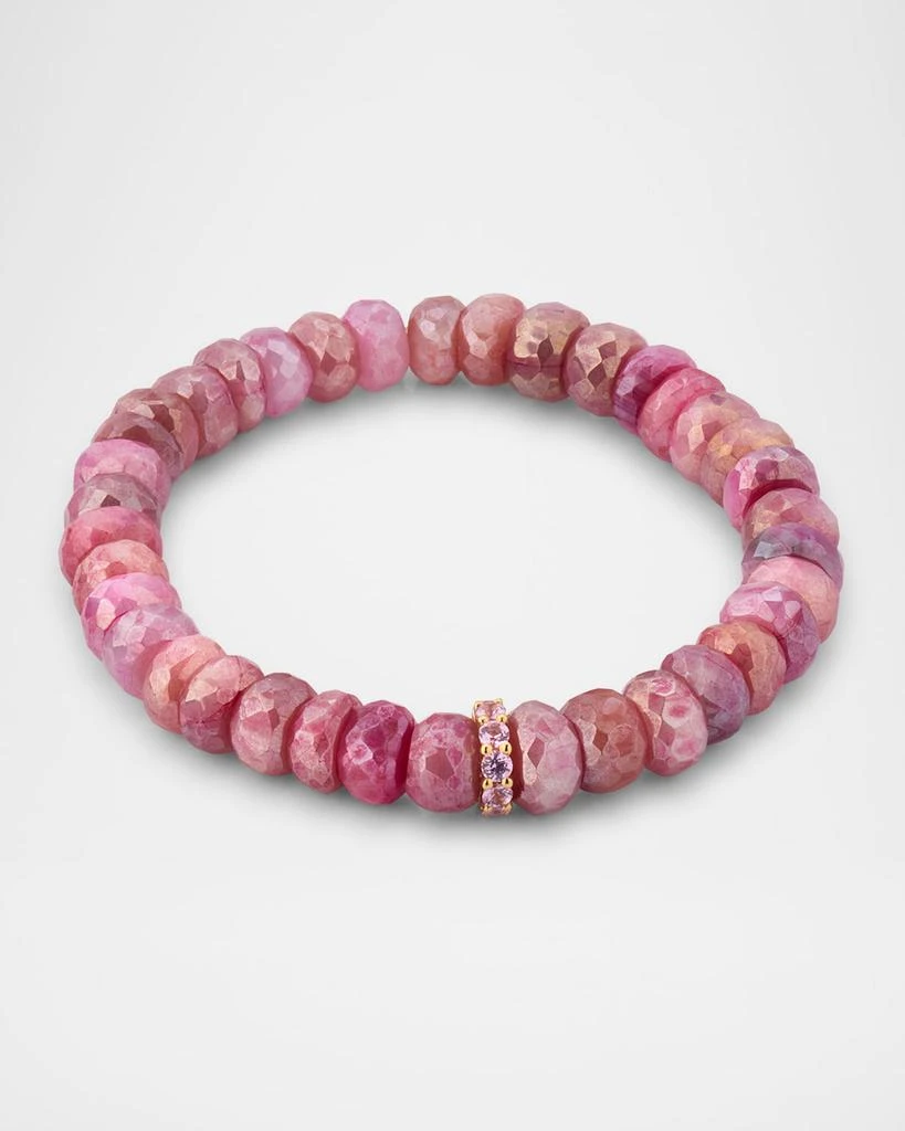 Sydney Evan Pink Sapphire Rondelle Bead Bracelet 4