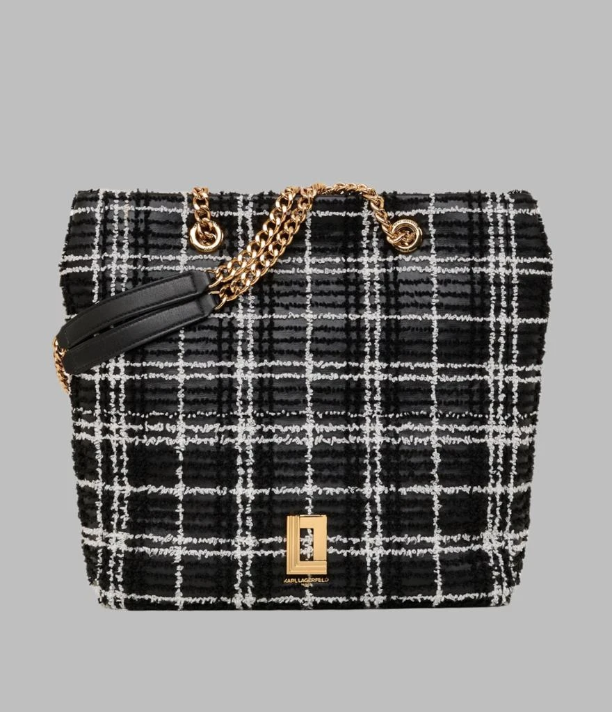 Karl Lagerfeld Paris LAFAYETTE CHENILLE PLAID TOTE 1