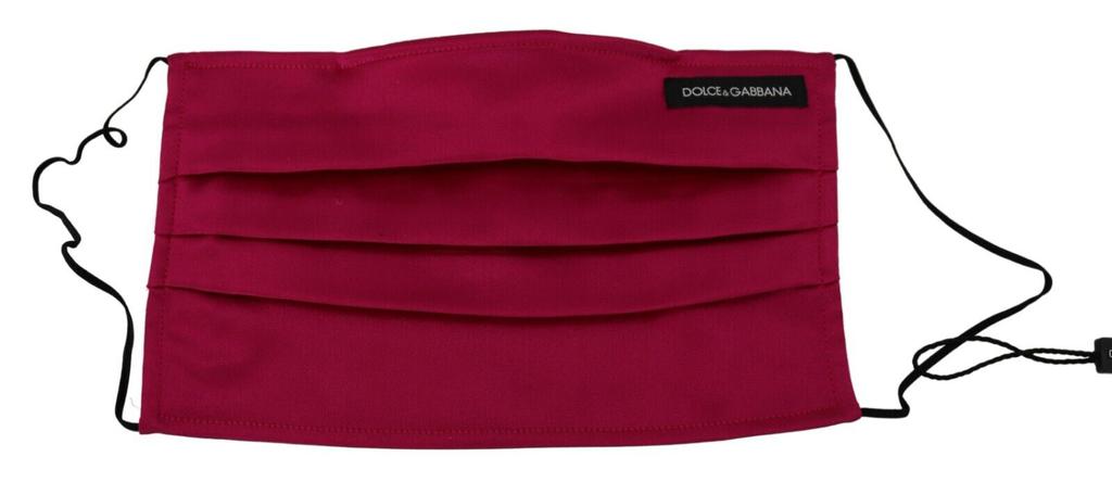 Dolce & Gabbana Dolce & Gabbana Maroon Silk Pleated Elastic Ear Strap One Size Face Mask