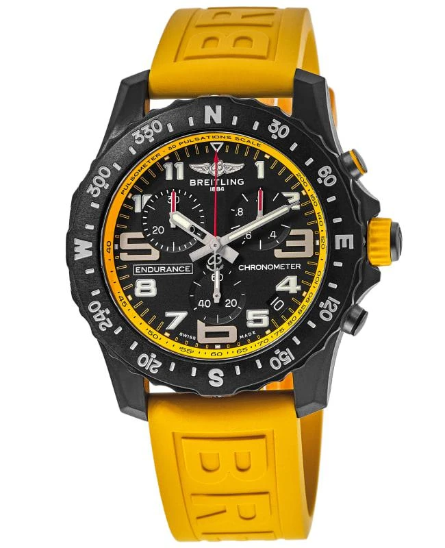BREITLING Breitling Endurance Pro 44 Quartz Chronograph Black Dial Yellow Rubber Strap Men's Watch X82310A41B1S1 1