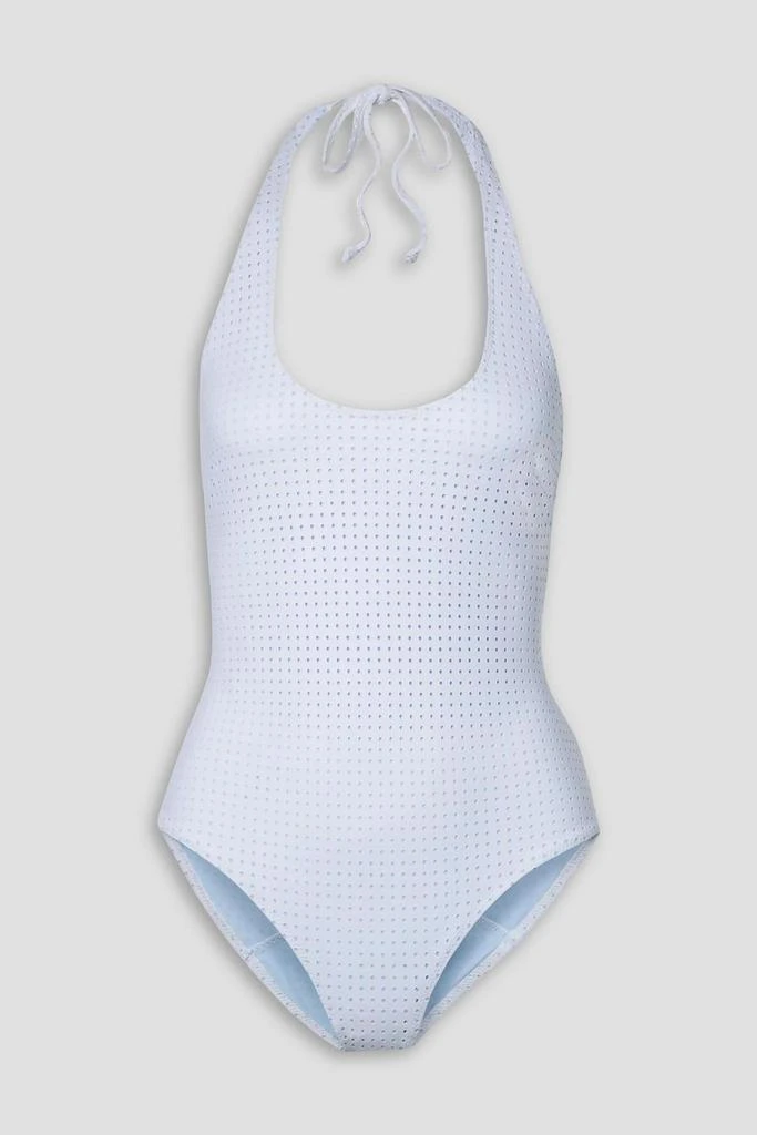 LISA MARIE FERNANDEZ Amber perforated halterneck swimsuit 1