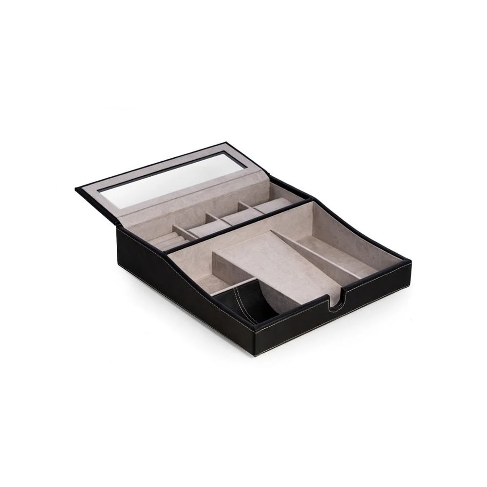 Bey-Berk Valet Tray with Multi-Compartment Storage 2