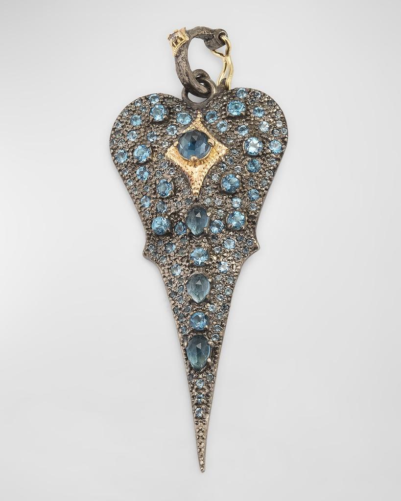 Armenta Blue Topaz Heart Pendant