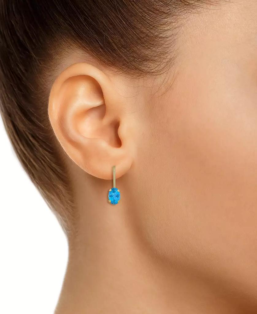 Macy's Gemstone Leverback Earrings in 10K Yellow Gold