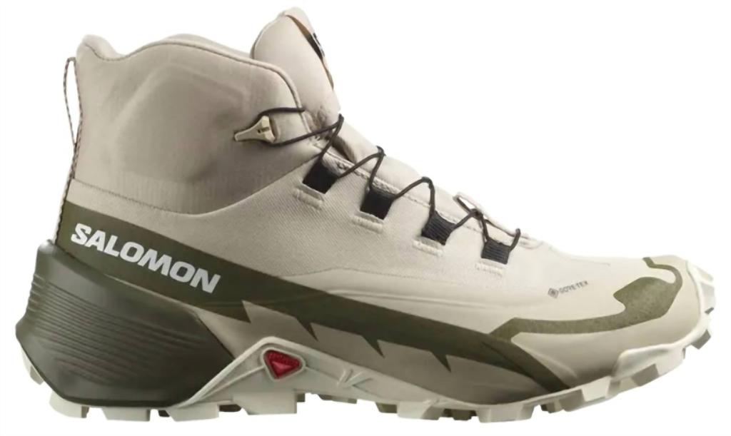 Salomon Women's Cross Hike Mid Gore-Tex Hiking Boots In Feather Grey/olive Night