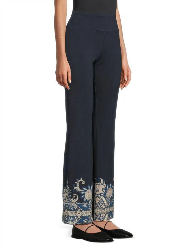 Johnny Was Roman Paisley High-Rise Flare Leggings 3