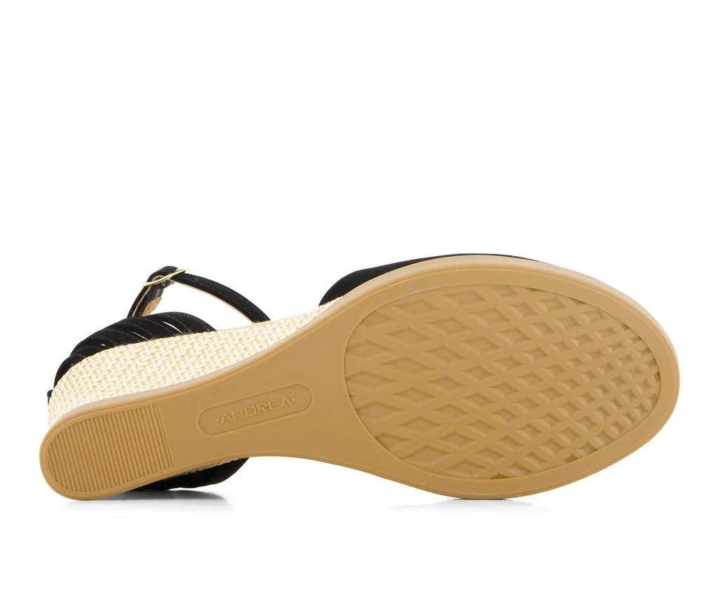 Andrea Women's Wedge Ankle Strap Espadrilles In Black 5