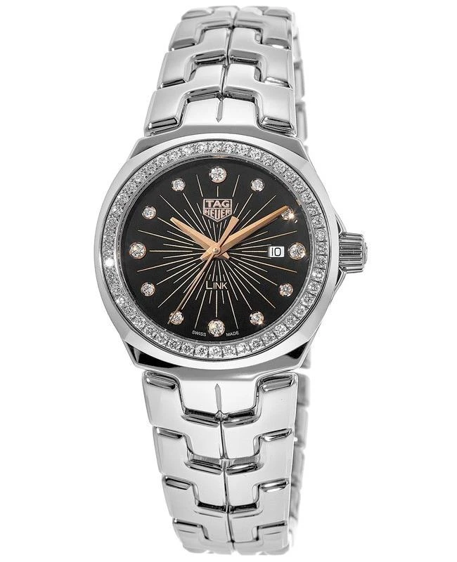 TAG Heuer Tag Heuer Link Quartz 32mm Black Dial Diamond Bezel Stainless Steel Women's Watch WBC131G.BA0649 1