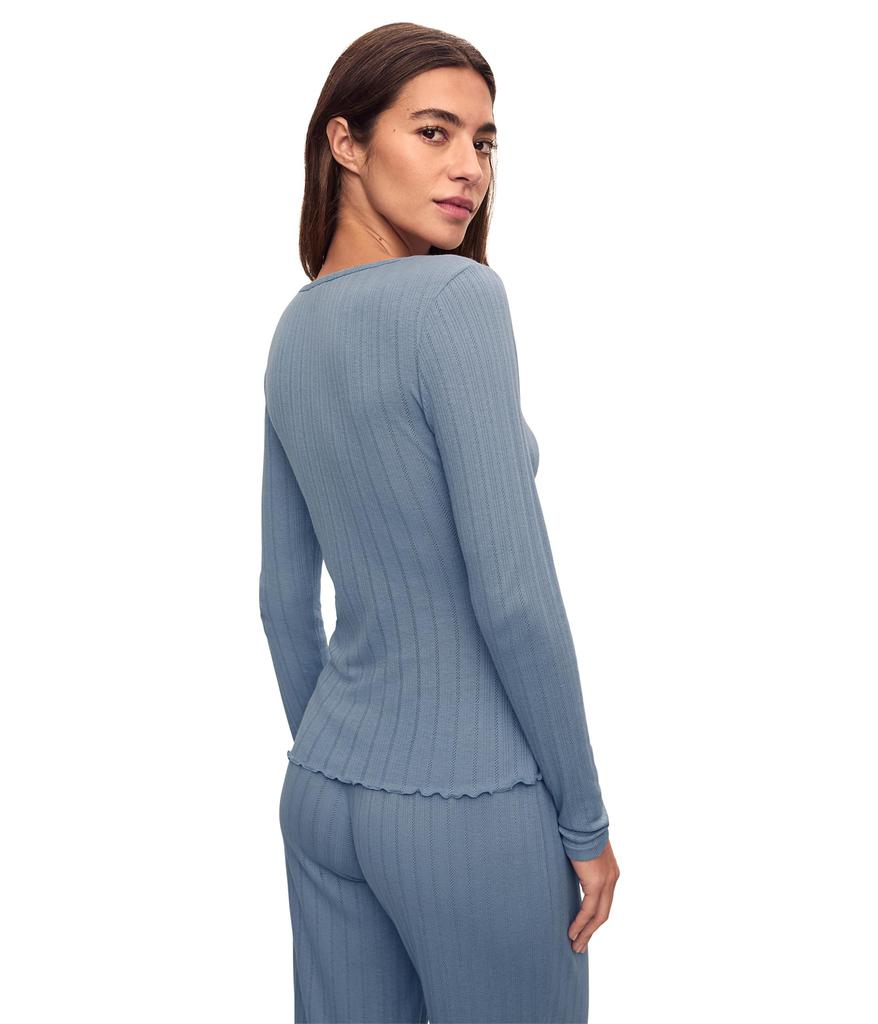 Eberjey Pointelle V-Neck Henley
