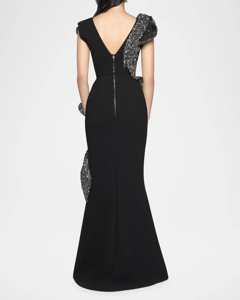 Maticevski Tantalise Wave Sequined-Ruffle Mermaid Gown 3