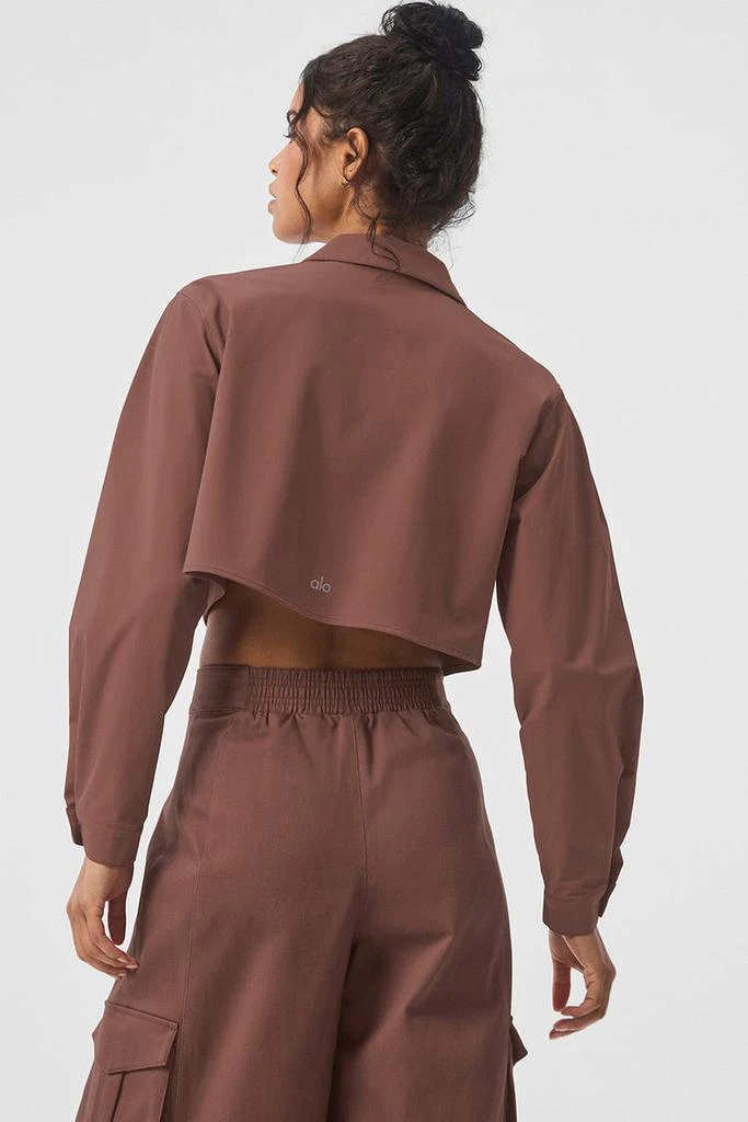 Alo Cropped Take Me Out Button Up - Chestnut 2