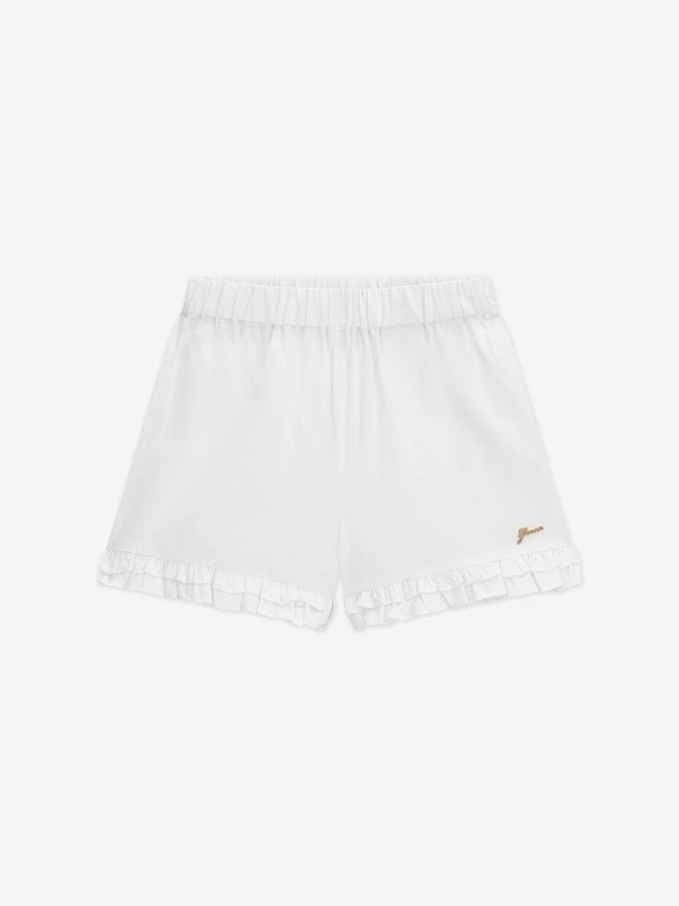 GUESS Guess Girls Poplin Logo Shorts in White