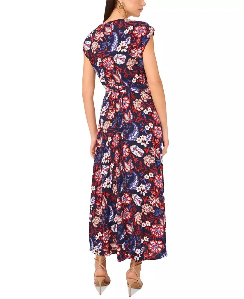Sam & Jess Women's Printed V-Neck Cap-Sleeve Maxi Dress 2