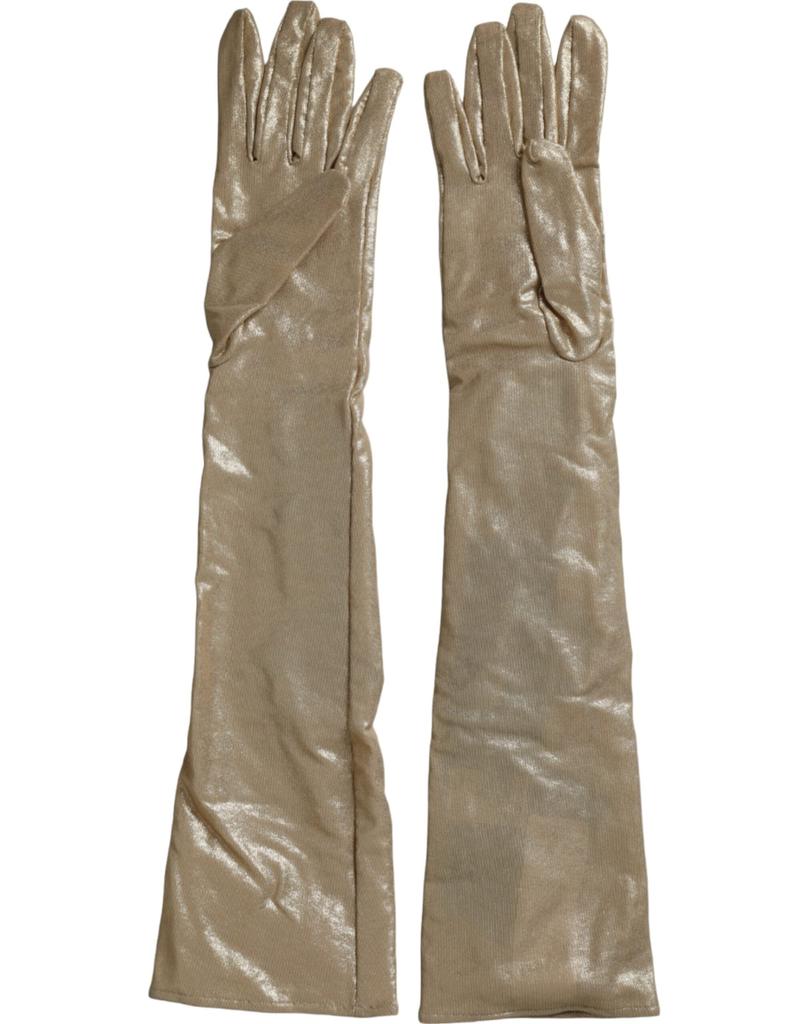 Dolce & Gabbana Satin Crystal Elbow Length Women's Gloves