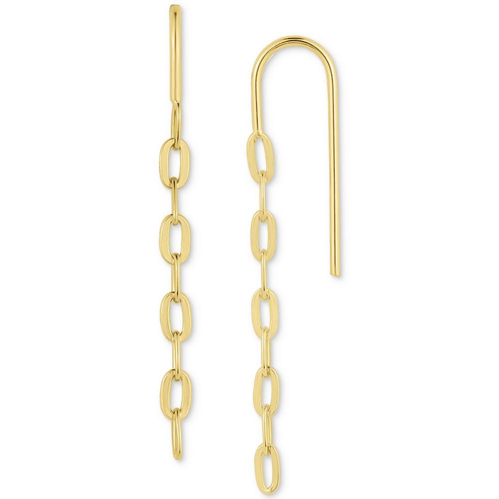 Giani Bernini Polished Chain Link Threader Earrings, Created by Macy's