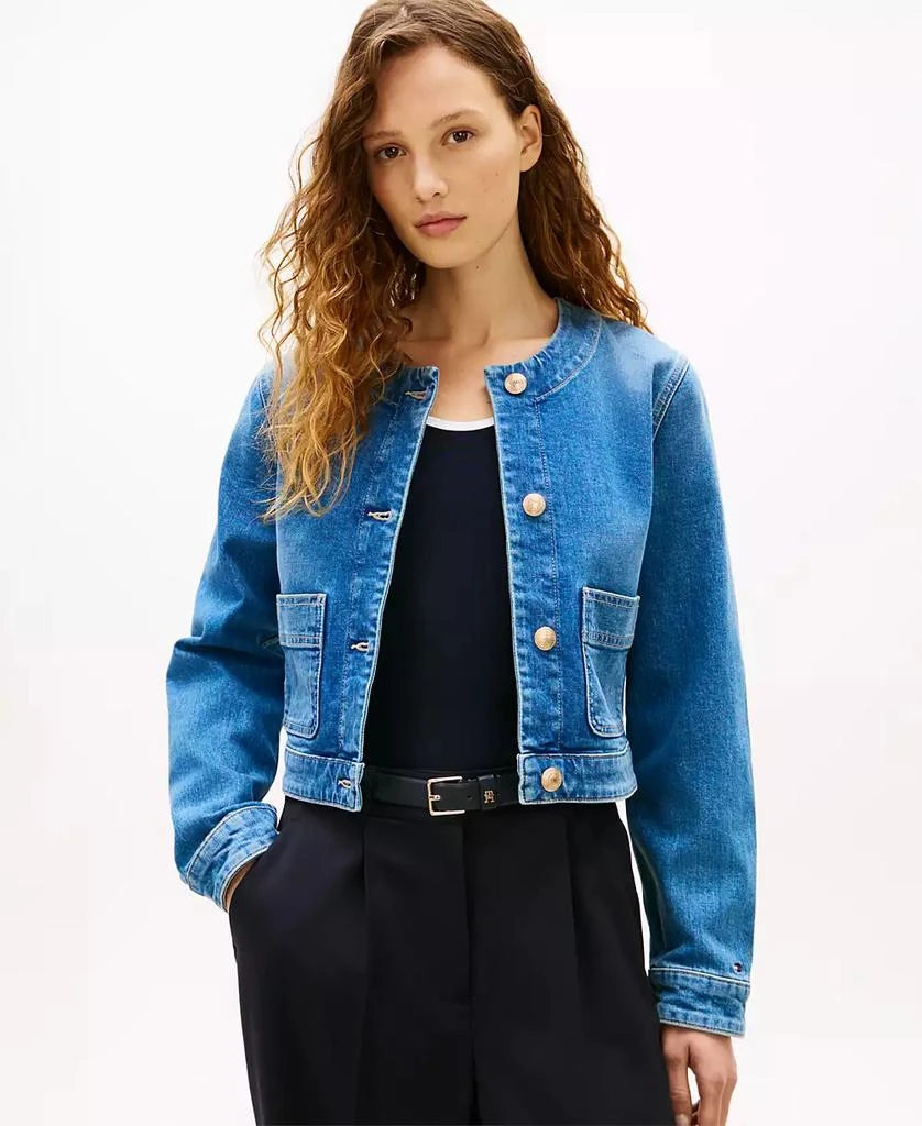 Tommy Hilfiger Women
s Denim Mid Blue Pocket Lady Jacket