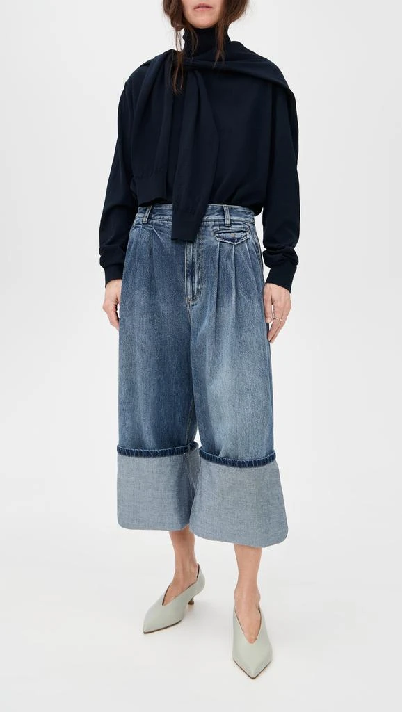 Tibi Petite Spring Denim Triple Pleat Pants 5